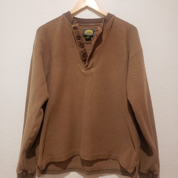 Cabelas mens long sleeve shirt 100% cotton henley pullover XL - Picture 1 of 9